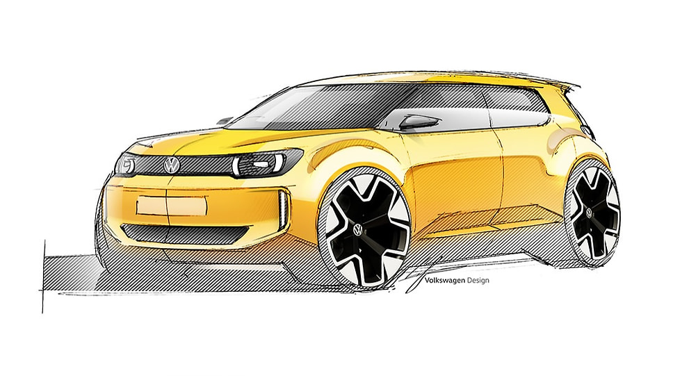 Эскиз с самым бюджетным электромобилем Volkswagen