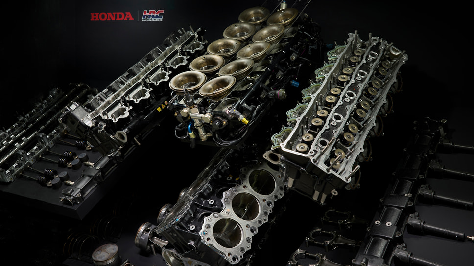 Детали мотора Honda RA100E объемом 3,5 литра 1990 года с машины Айртона Сенны