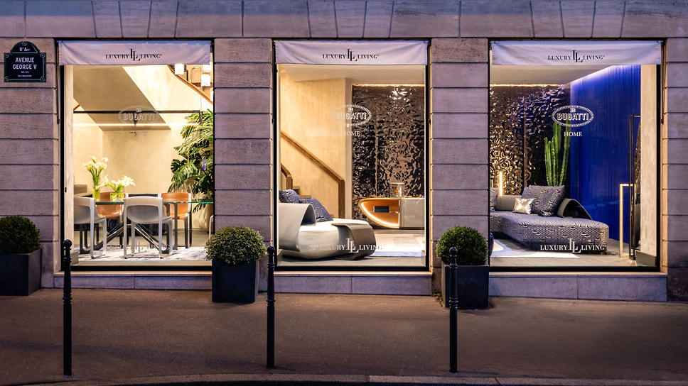 Витрина магазина Luxury Living в Париже