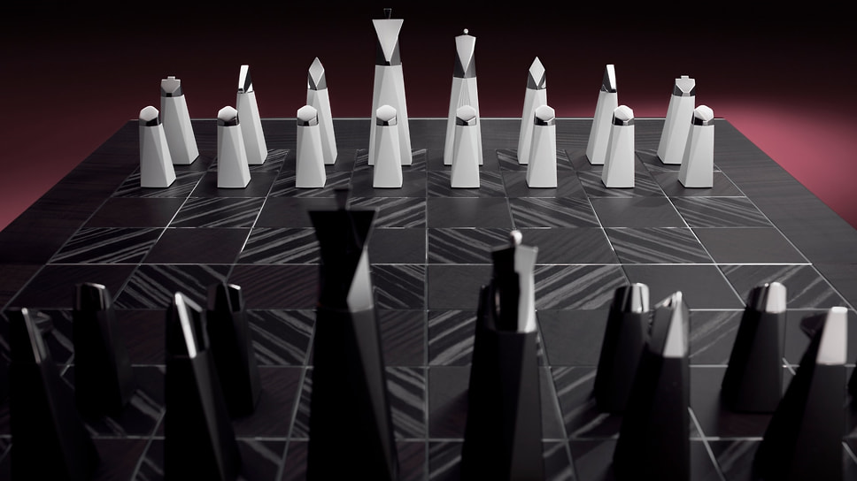 Компания Rolls-Royce представила шахматный набор Chess Set, который изготовлен вручную с использованием материалов и технологий, применяемых в производстве автомобилей марки
