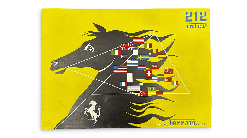 Брошюра модели Ferrari 212 Inter, представленной в далеком 1951 году. Тогда еще красный цвет не полностью завладел маркой Ferrari, собственно, этим и может быть интересно это полиграфическое издание. Брошюра ушла за $174