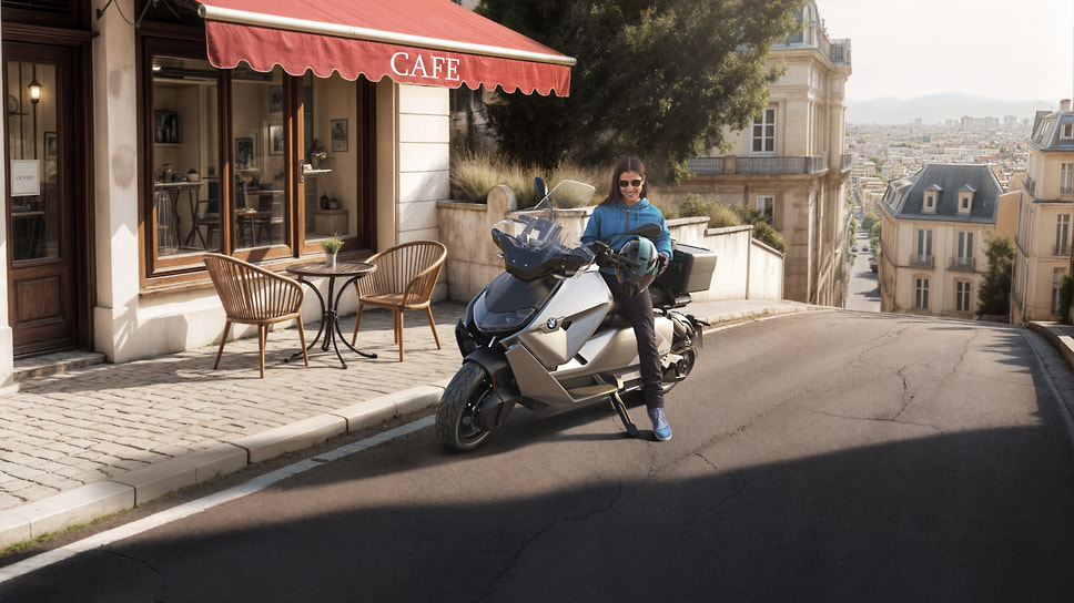 Компания BMW Motorrad представила новый электрический скутер CE 04. Максимальная скорость — 120 км/ч. Дальность поездки на одном заряде батареи — 130 км