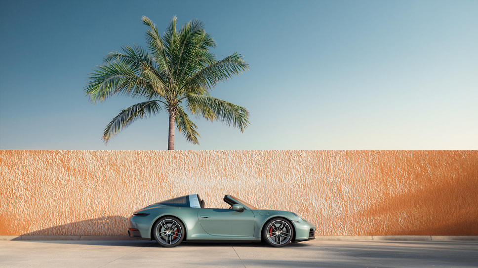 Porsche Targa 4S и пальма