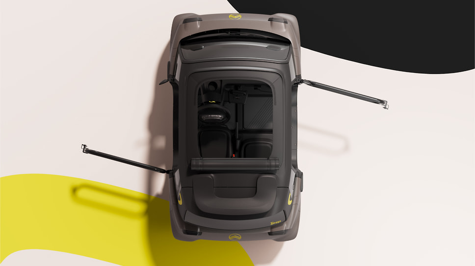В модификации Buggy квадрицикл лишился дверей. Но даже то, что от них осталось, открывается по-разному, как у обычного Ami — пассажирская обычным образом, а водительская против хода